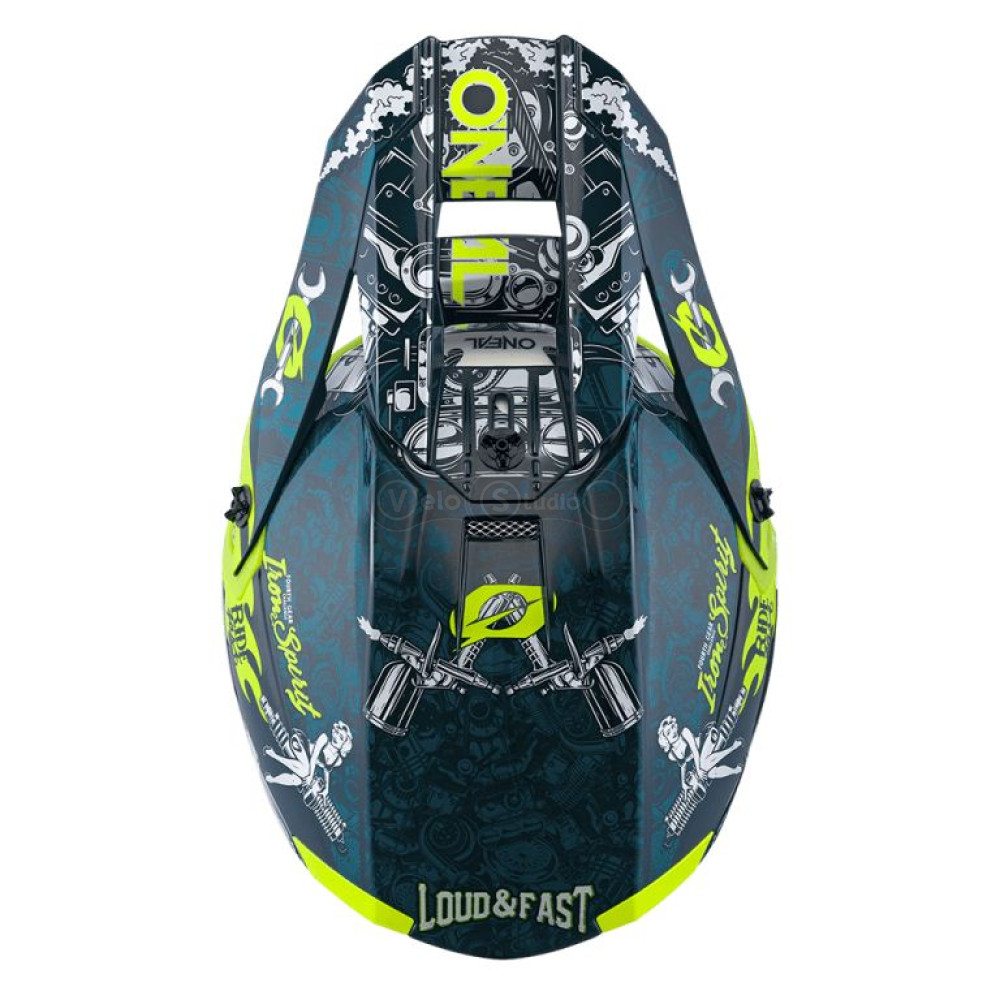 Шлем O`Neal 5SRS Polyacrylite Helmet HR Blue/Neon Yellow L (59/60 см)