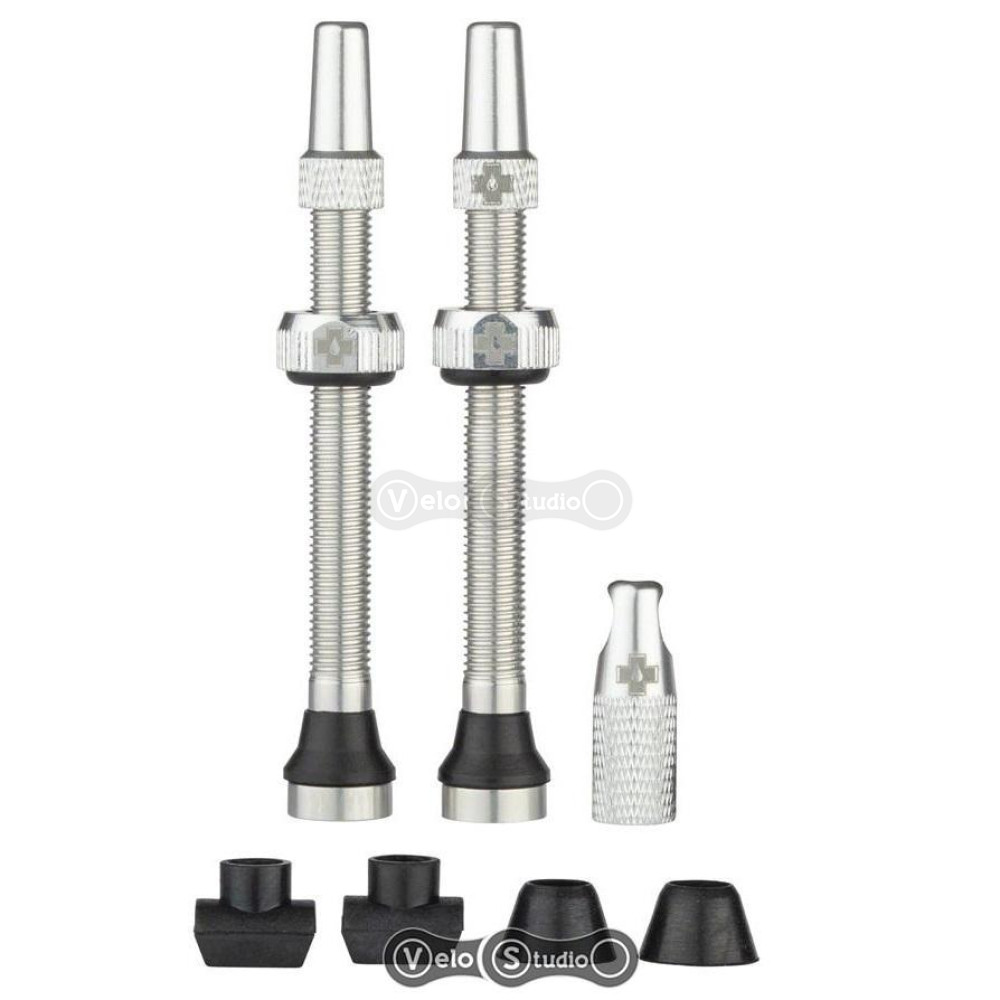 Бескамерный ниппель MUC-OFF Tubeless 80 мм Silver - 2 штуки