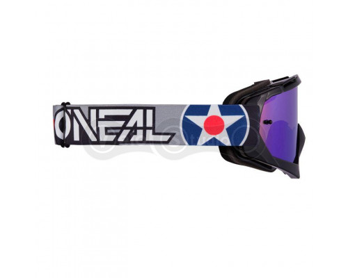 Очки-маска O`Neal B-10 Goggle Warhawk Black Gray - Radium Blue