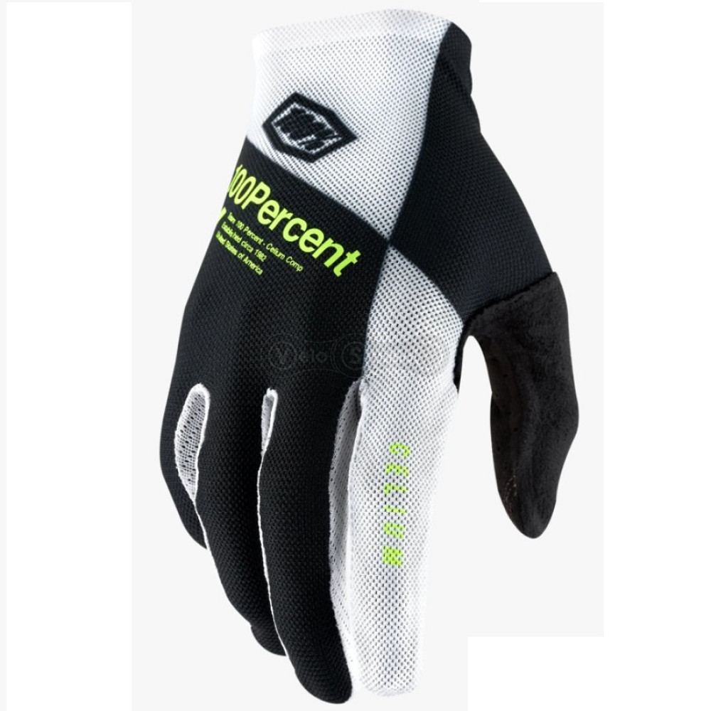 Перчатки Ride 100% Celium Black Yellow размер L