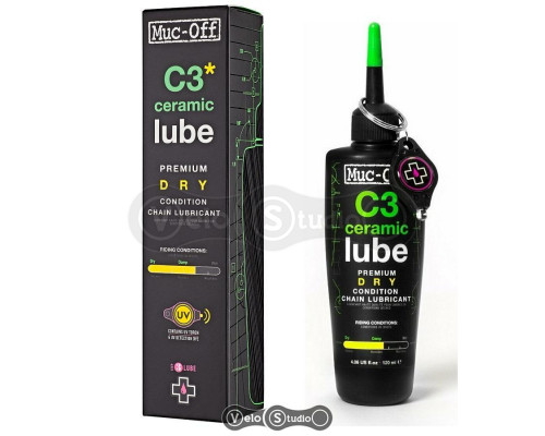 Смазка для цепи Muc-Off C3 Ceramic Dry Lube 120 ml + фонарик