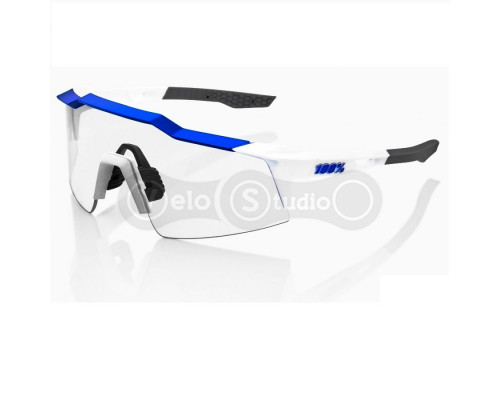 Велосипедные очки Ride 100% SpeedCraft SL - Matte White - HiPER Blue Multilayer Mirror + Clear