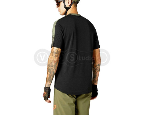 Вело джерси FOX Ranger DR SS Jersey Black Green размер L