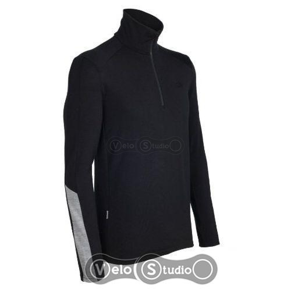 Термофутболка Icebreaker BF 260 Apex LS Half Zip Men black/metro S