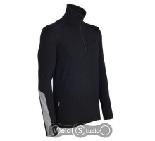 Термофутболка Icebreaker BF 260 Apex LS Half Zip Men black/metro S