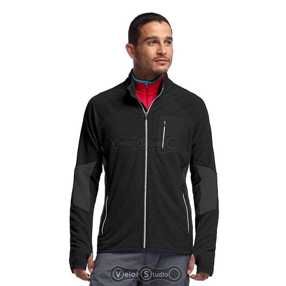 Термокофта Icebreaker Atom LS Zip black/monsoon L