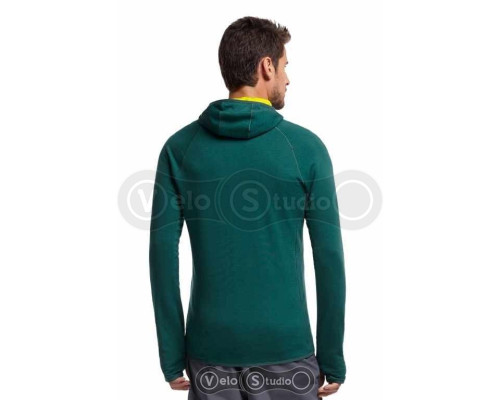 Термокофта Icebreaker Atom LS Zip Hood pine/chartreuse/white L