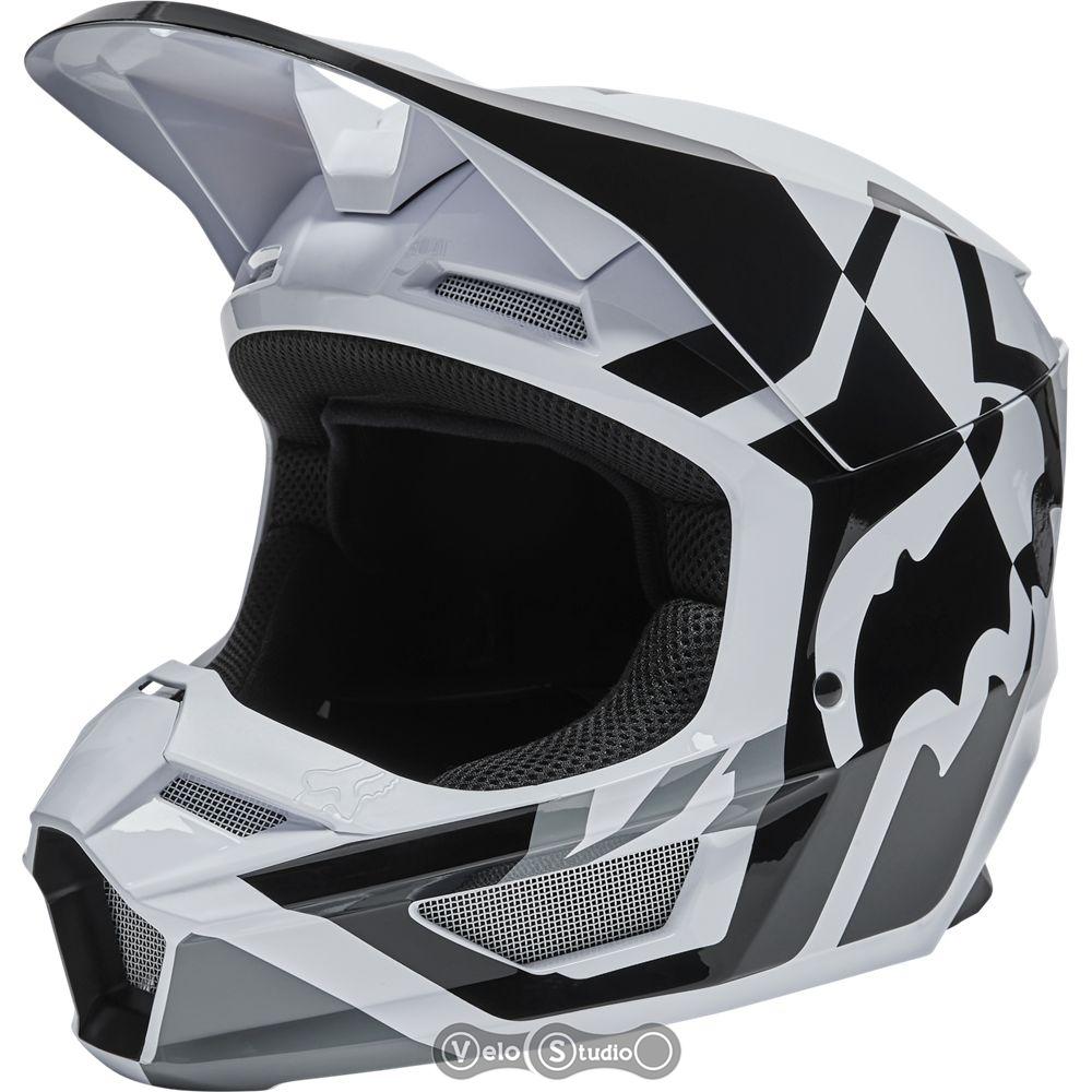 Мотошолом FOX V1 Mips Lux Black White L (59-60 см)