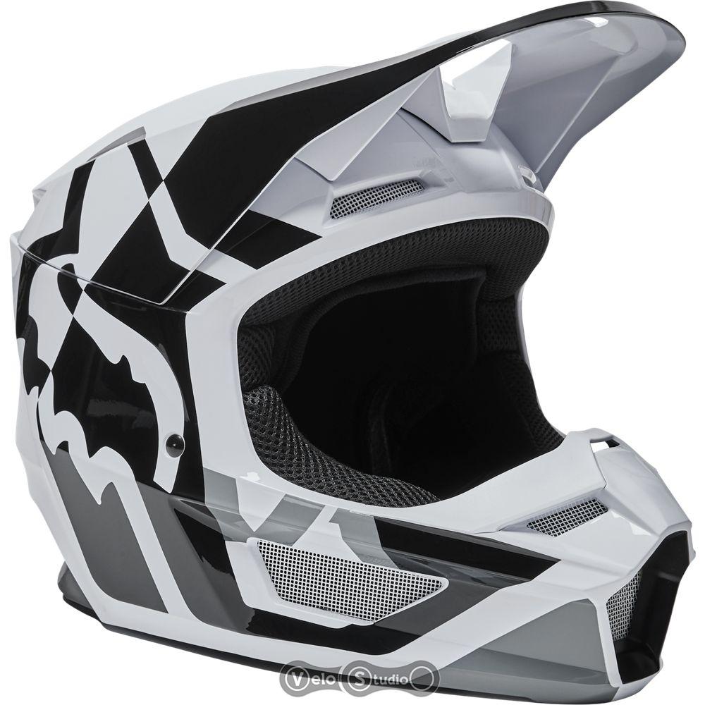 Мотошолом FOX V1 Mips Lux Black White L (59-60 см)