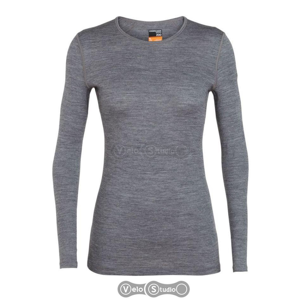 Термофутболка женская Icebreaker 200 Oasis LS Crewe Gritstone HTHR M