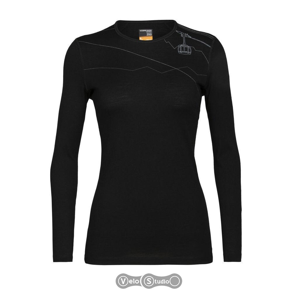Термофутболка Icebreaker 200 Oasis LS Crewe Skyway Black S