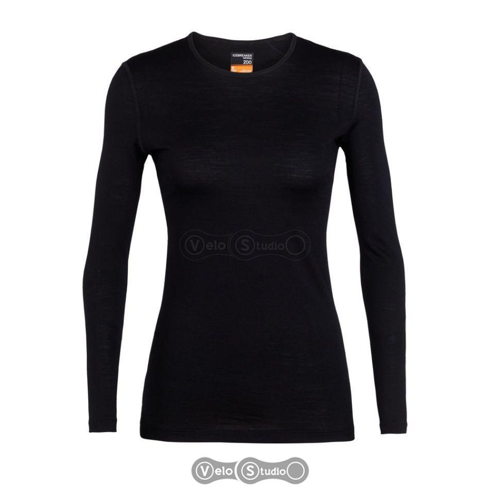 Термофутболка женская Icebreaker 200 Oasis LS Crewe WMN Black S