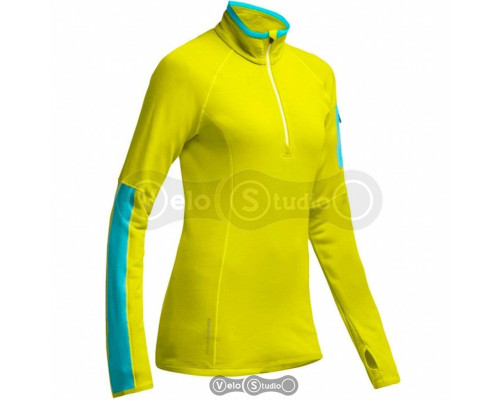 Термокофта Icebreaker Atom LS Zip WMN chartreuse/glacier/white M