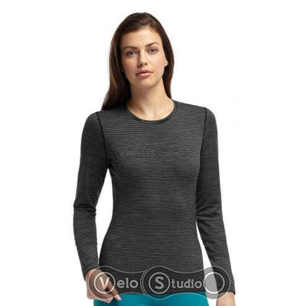 Термофутболка Icebreaker BF 200 Oasis LS Crewe WMN black/snow M